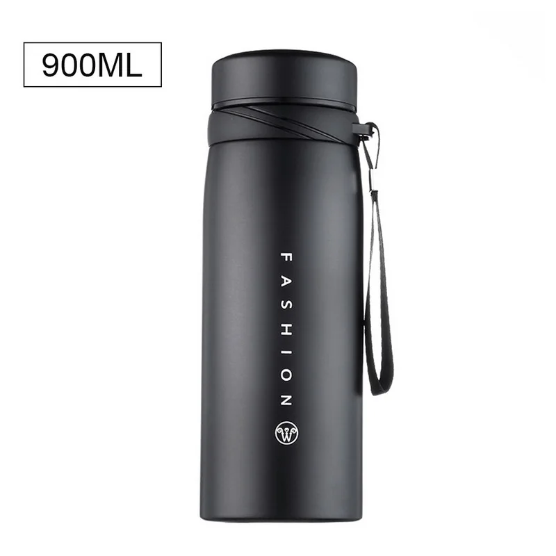 Black 900ml Hifuar Термокружка с милым Кроликом, детский термос, бутылка для воды, Термокружка, Детская Термокружка, Детская Термокружка Из Нержавеющей Стали - Цвет: Black 900ml