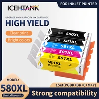 icehtank 580xxl 581xxl ink cartridge replacement for canon pgi 580xl cli 581xl pgi 580 xxl cli 581 xxl 5 pack pgbkbkcmy