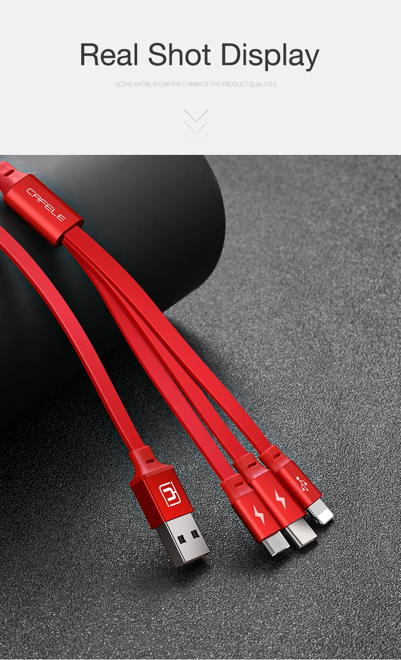 Cafele 3 в 1 Выдвижной type C Micro usb кабель для зарядки для iPhone X XS Max цветной USB кабель для huawei P30 Xiaomi samsung