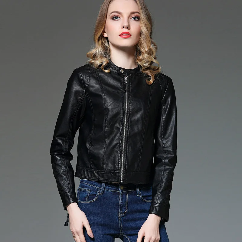 Новая брендовая осенняя куртка из искусственной кожи модные пальто на молнии с