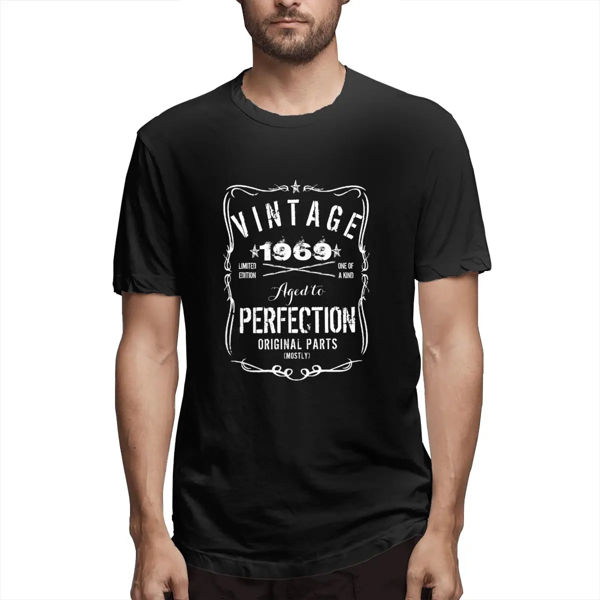 

VINTAGE SINCE 1969 AGED TO PERFECTION Graphic Tee Men's Short Sleeve T-shirt Aesthetic Tops