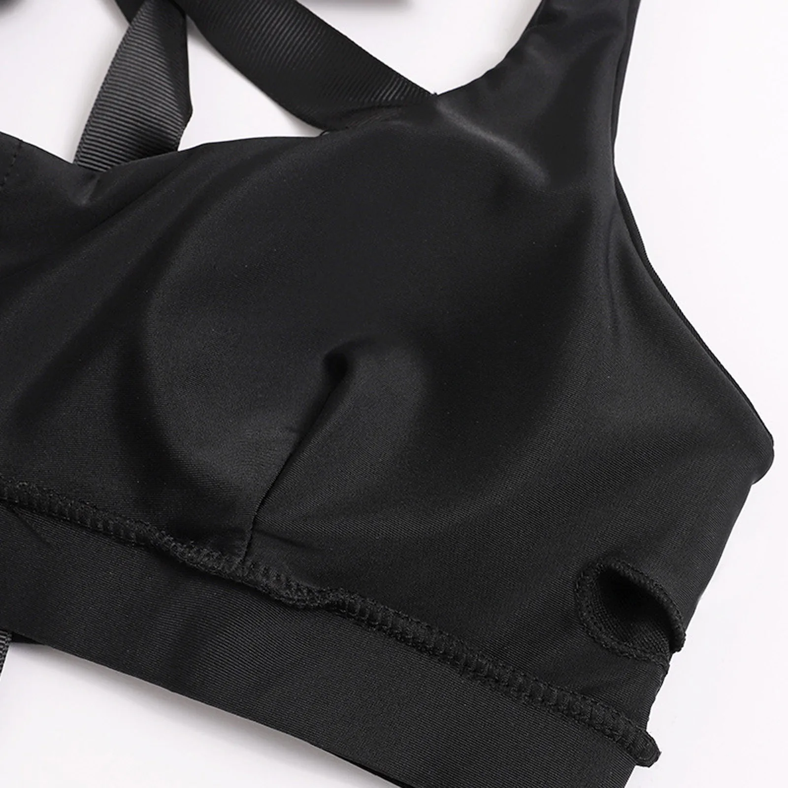 

Women Sexy Pure Color With Beads Swimwear Bow Buttons Two-Piece Swimsuit High Waist Bikini Swimming Beachwear Bathing Suit -1209