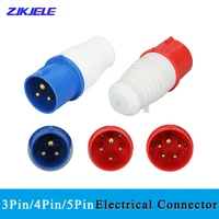 industrial plug and socket 5pin 3core 3p4p5p electrical connector 16a 32a ip44 wall mounted socket 220v 380v 415v male female