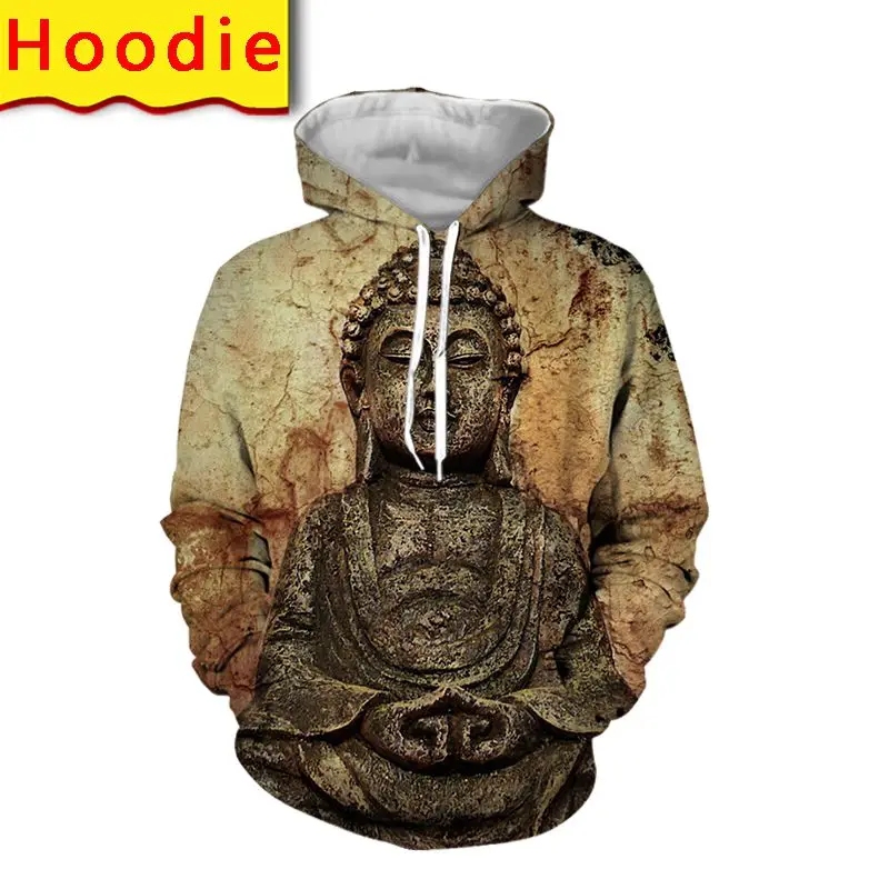 

Мужская толстовка с капюшоном и принтом Будды