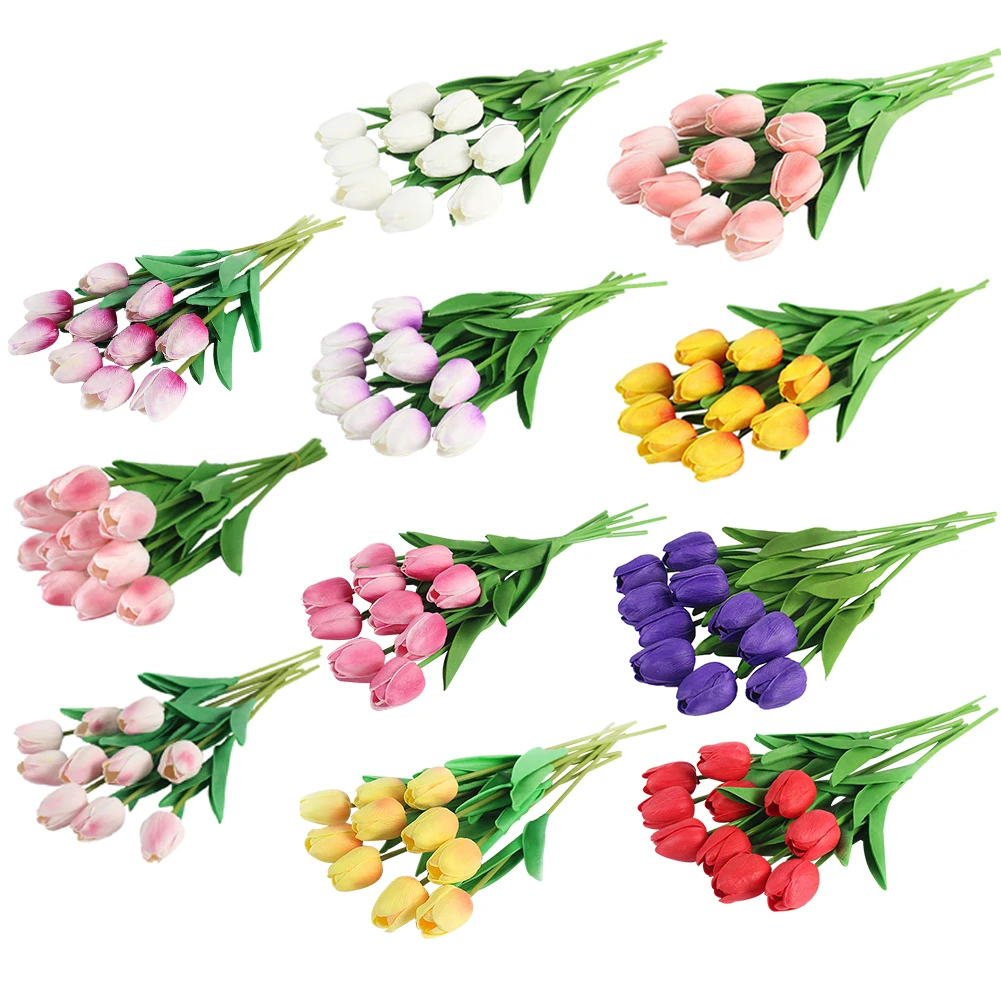

Artificial Flowers Tulips Simulation Flowers Fake Flower Latex Material Real Touch Wedding Party Home Decorations Champagne