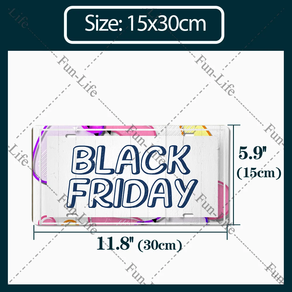 Black Friday Vintage Tin Sign Poster Store Market Club Promotions Wall Decoration Reminding Metal Painting Decor 15X30 CM | Дом и сад