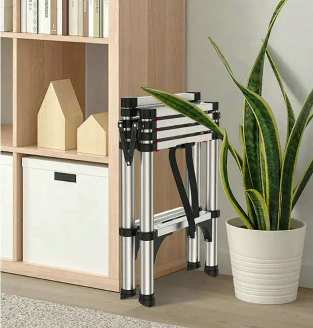 1.7M multifunctional folding household herringbone ladder aluminumalloy telescopic ladder construction decoration project ladder