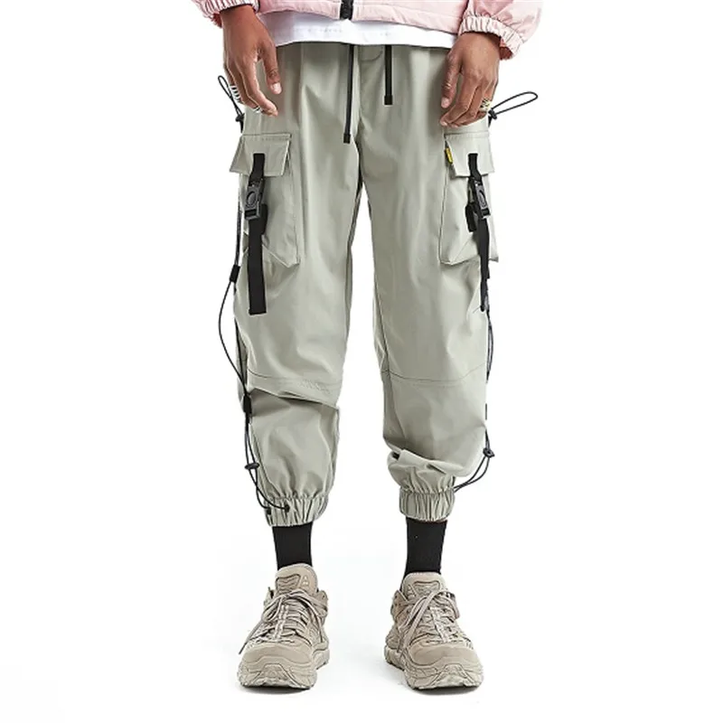 

Men Multi-pocket Loose Casual Cargo Pants Joggers Sweatpants Male Streetwear Hip Hop High Quality Harem Trousers Pockets Mid