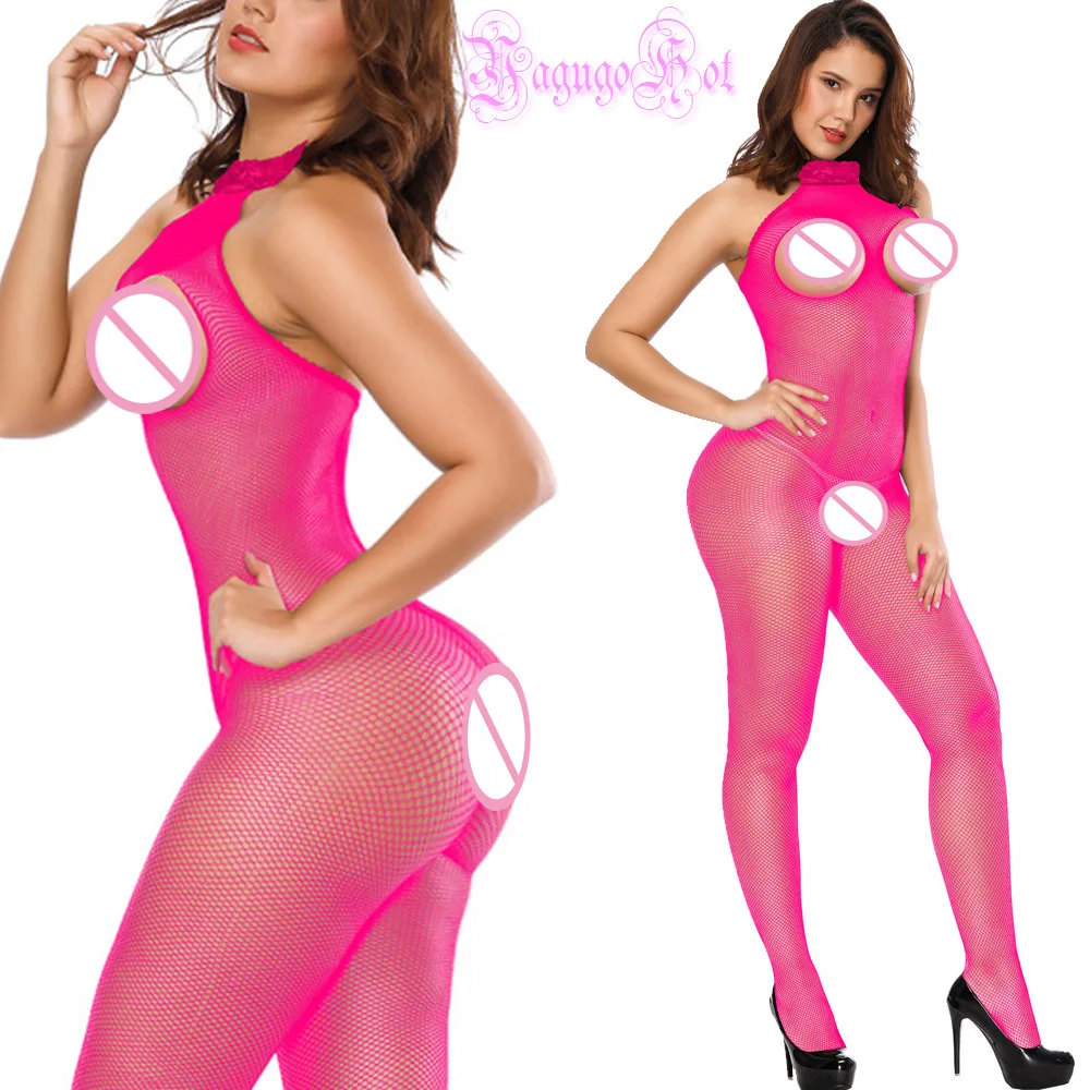 Женское кружевное соблазнительное нижнее белье в сеточку с открытой спиной