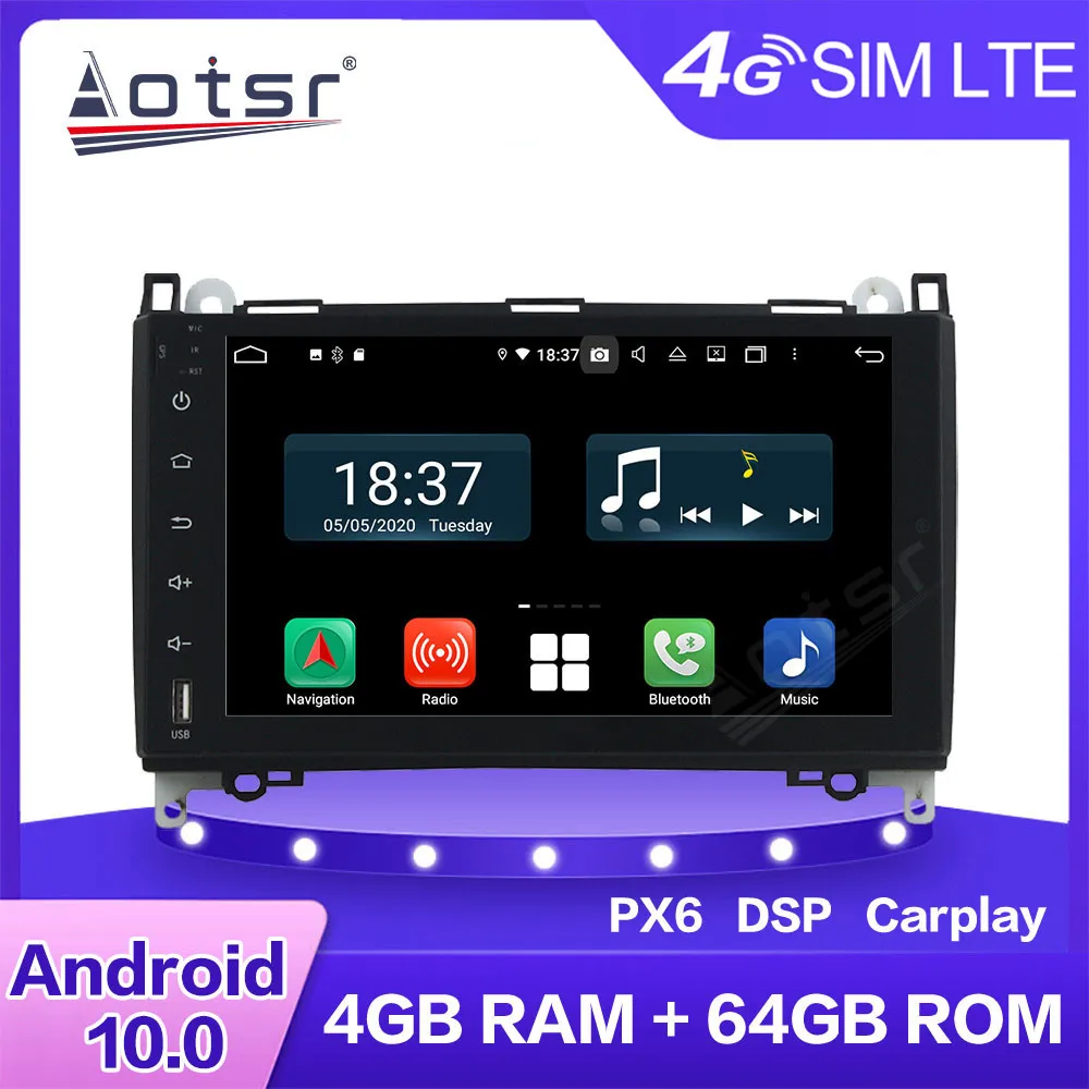

Car Android DVD Player For Benz B200 B-class W245 B170 W169 Multimedia Radio Stereo PX6 4+64GB Car GPS Navigation 4G LTE WIFI BT
