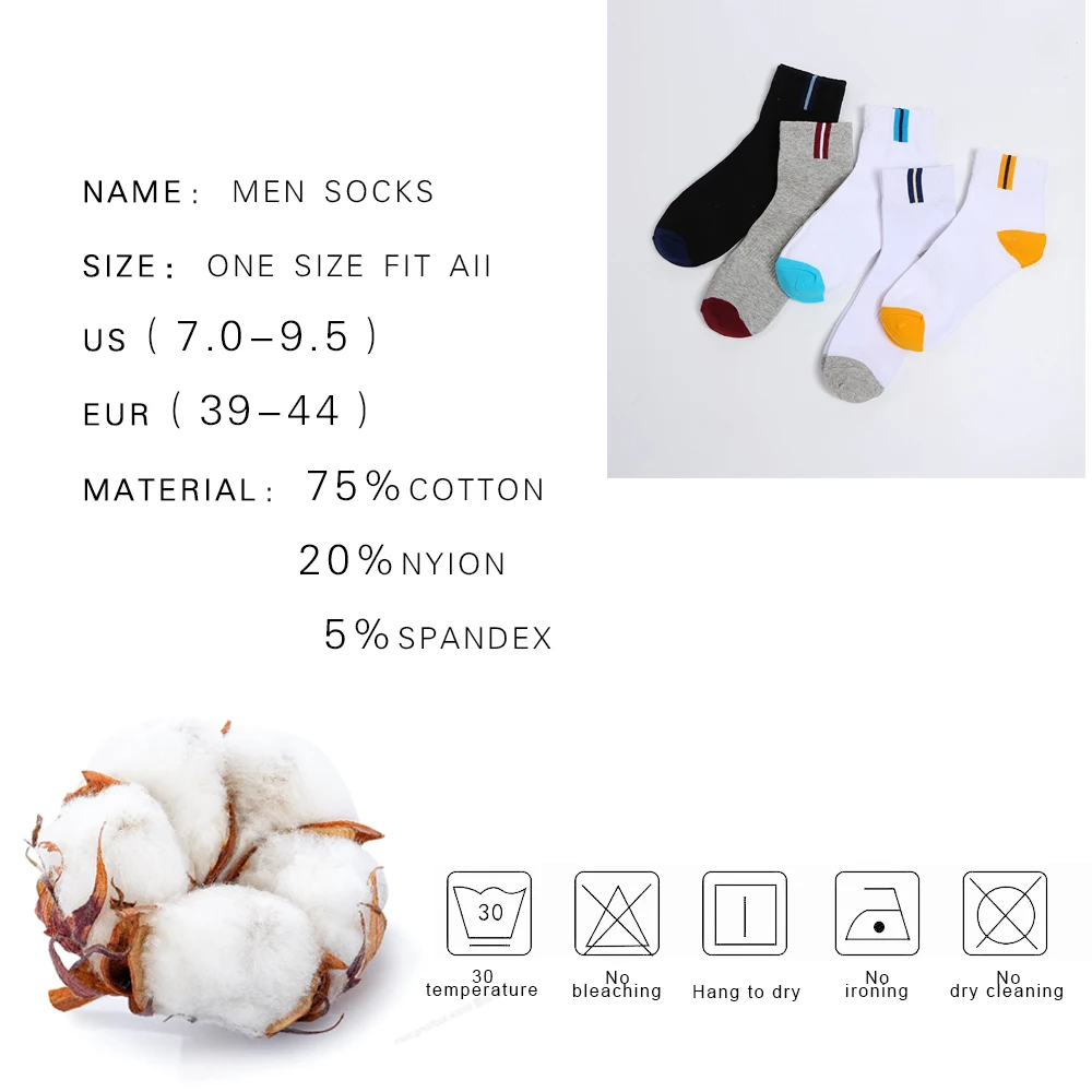 

10 pairs Quality Cotton Men's Socks Summer Breathable Soft Sport Socks Black Brand Sock For Men Calcetines Sokken Sox