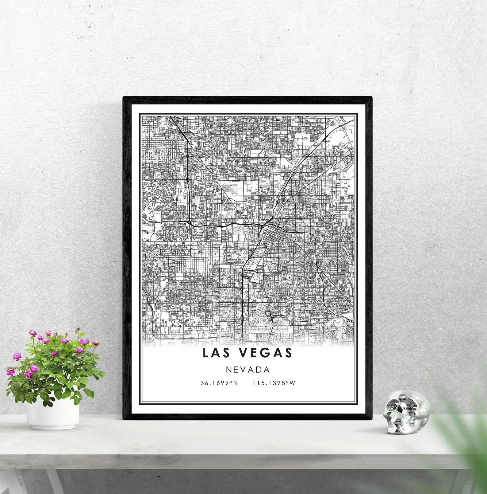 

Las Vegas map print poster canvas | Las Vegas city map print poster canvas