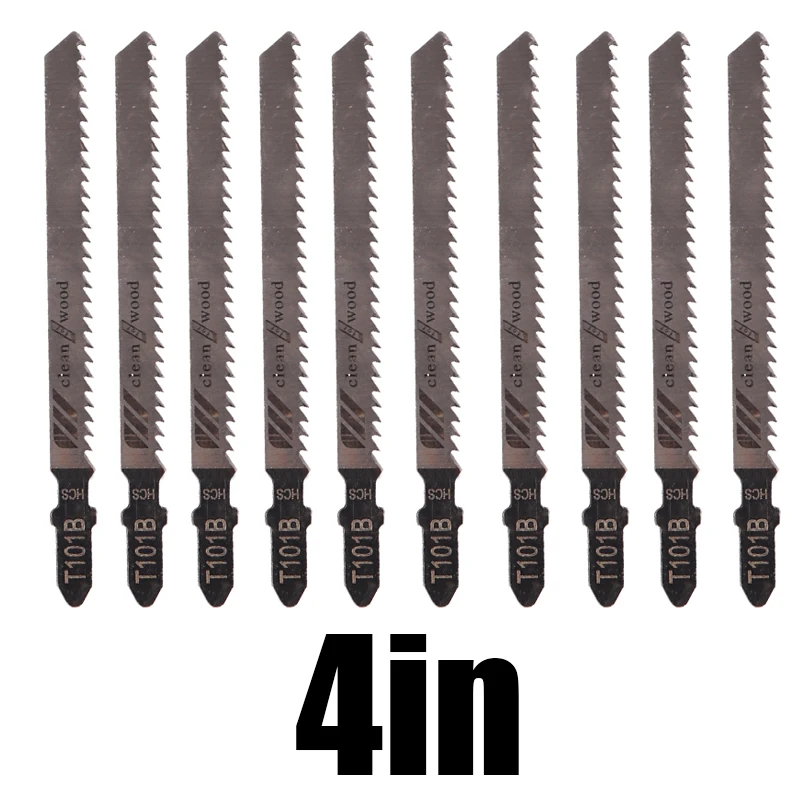 

10Pcs 4inch HCS Metal T101B Saw Blades Jigsaw Cutters T-shank For Hard Wood Curve Cutting Tools Accessories