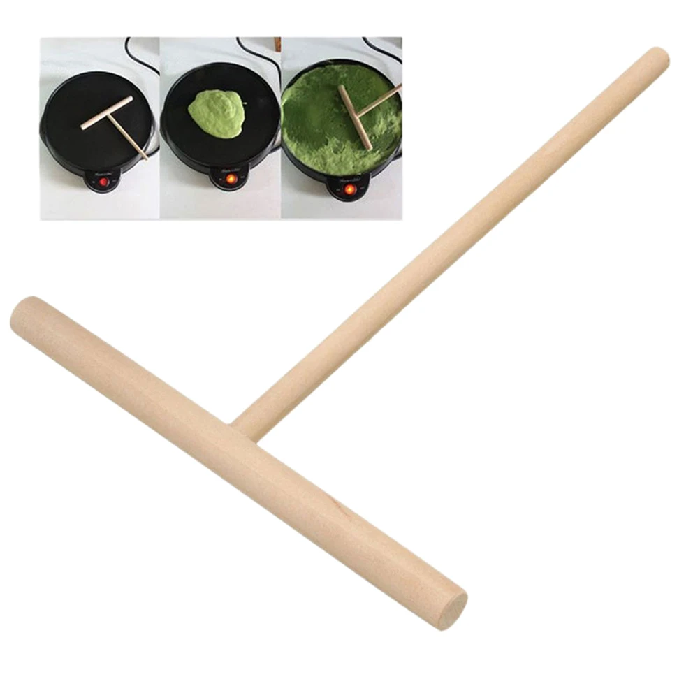 

1PCS Crepe Maker Pancake Batter Wooden Spreader Stick Home Kitchen Tool Kit DIY Use Pie Tools