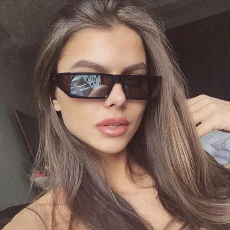 Очки солнцезащитные женские зеркальные винтажные маленькие квадратные модные