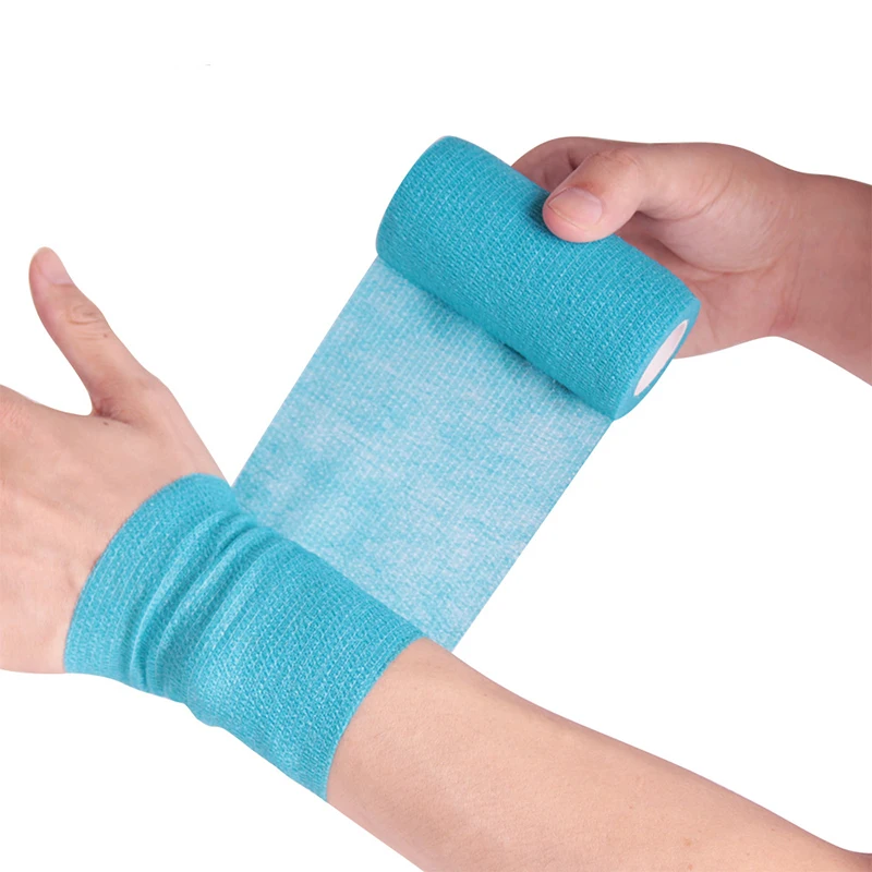 

5Pcs 450cm Self Adhesive Elastic Bandage Non-woven Fabric Tape Protective Gear Knee Elbow Support Injury Pad