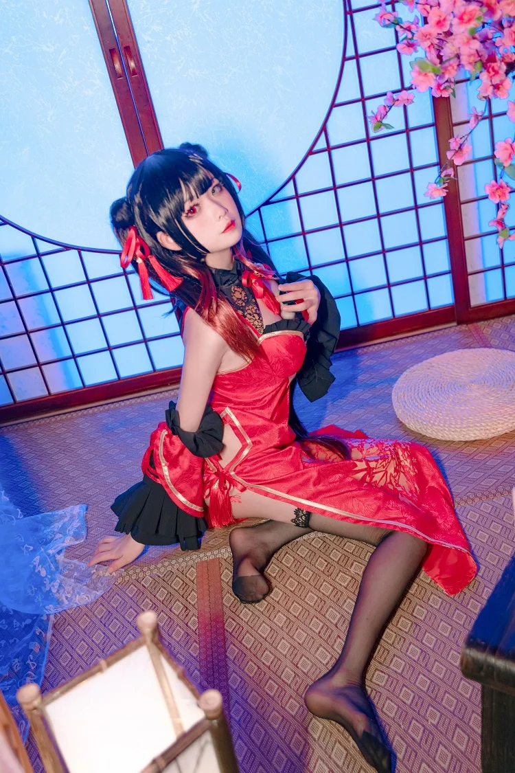 Anime DATE A LIVE Tokisaki Kurumi Cheongsam Sexy Cosplay Costume Chinese Dress |