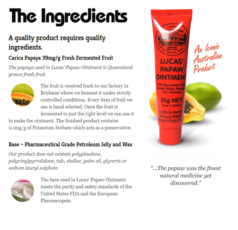 

Australia Lucas PAPAW Ointment Diaper Rash Cream Moisture Lip Balm Wound Care Papaya Skin Repair Cream 25g*3Pcs Hand Care Cream