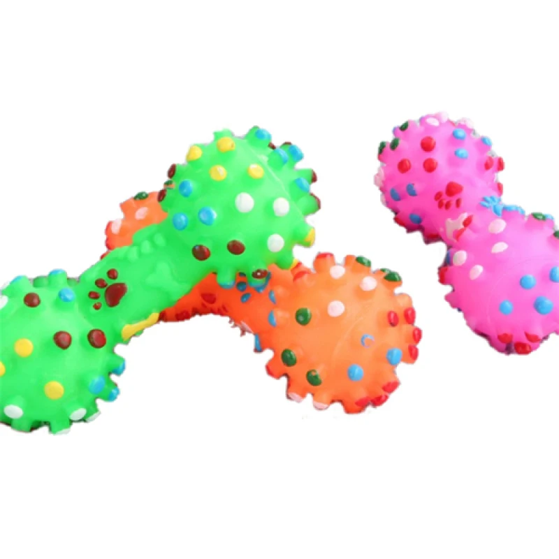 

1pc small spur dumbbell pet toy dog toy voicing spherical vinyl bite resistant pet toy accessories keep teeth healthy