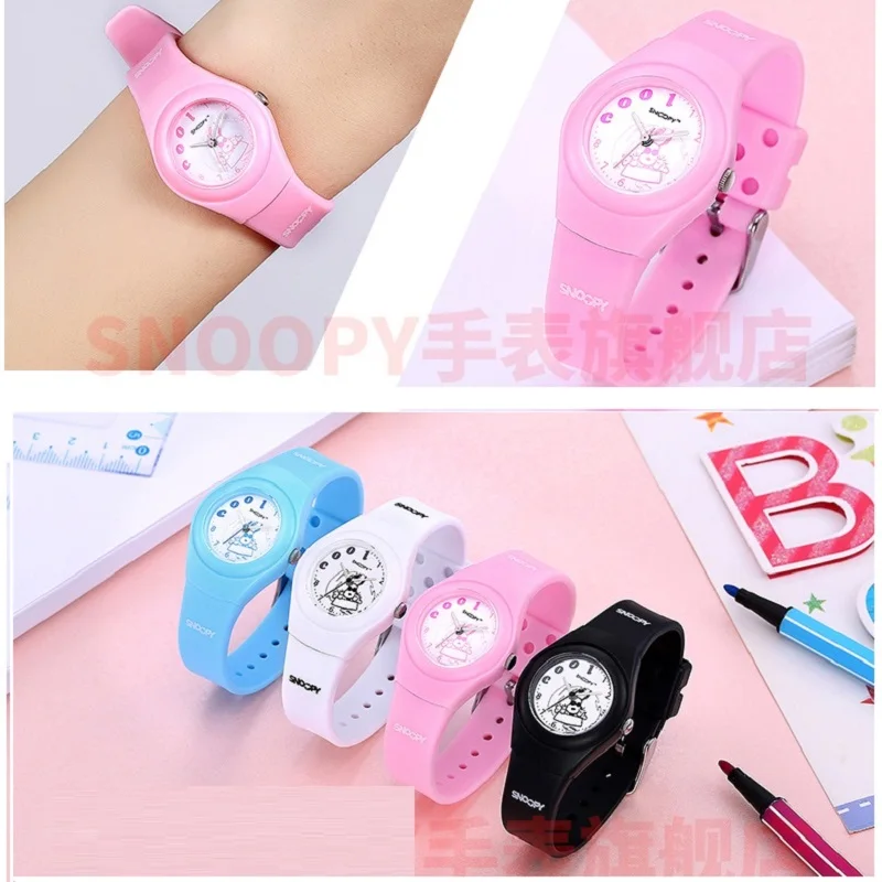 Детские милые японские кварцевые повседневные наручные часы SNOOPY с