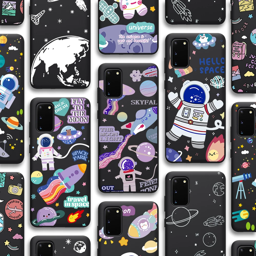 

Astronaut Moon Case for Samsung Galaxy S21 A51 S20 A50 A71 A70 A12 A21S S10 S9 S8 A20 A30 S10e Note 20 10 Plus Ultra Lite TPU