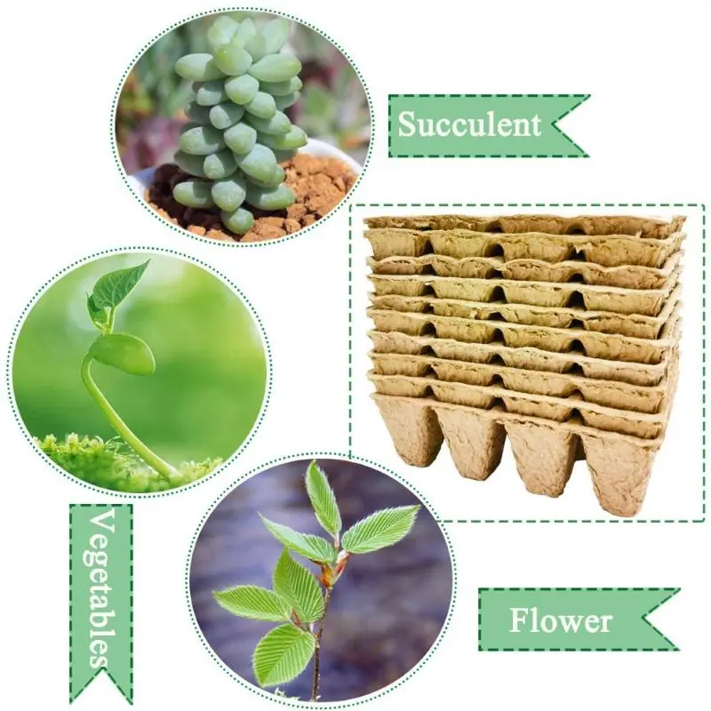 Биоразлагаемые бумажные горшки лотки для саженцев и торфа 10 упаковка семян 120