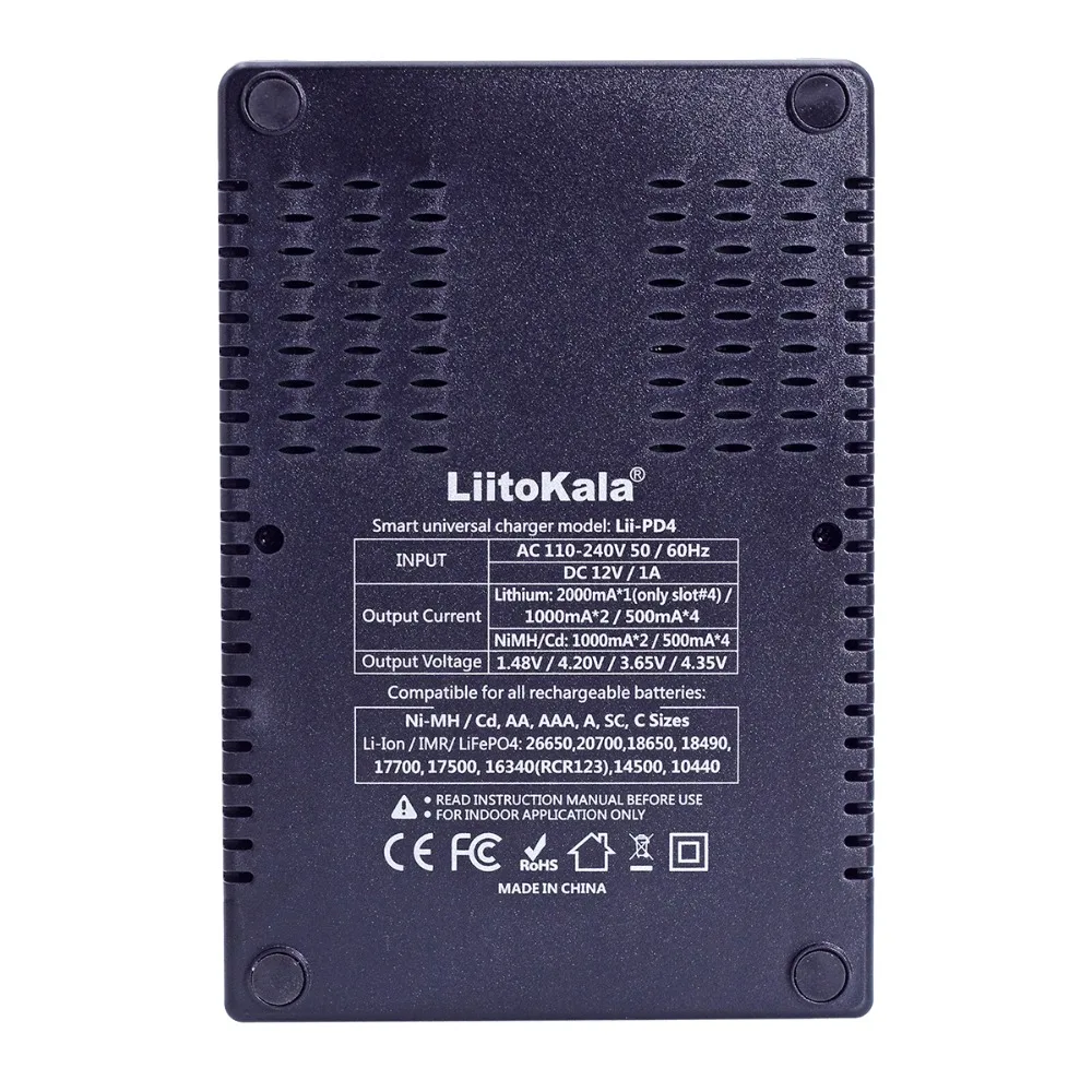 

Liitokala Lii-PD4 LCD Lii-PL4 3.7V 18650 18350 18500 21700 20700B 20700 14500 26650 1.2V AA AAA NiMH lithium-battery Charger