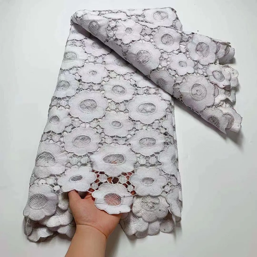 

Nigerian Cotton Mesh Lace High Quality Swiss Fashion For Woman Prom Party African Noble And Elegant Silk Soft Fabric 5 Yards