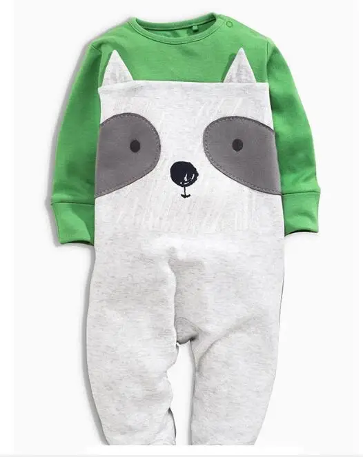Raccoon Г. Осенние детские комбинезоны с длинными рукавами и шапками, 2 шт., одежда для маленьких девочек комплекты одежды для новорожденных с рисунками животных Микки и Минни - Цвет: Raccoon
