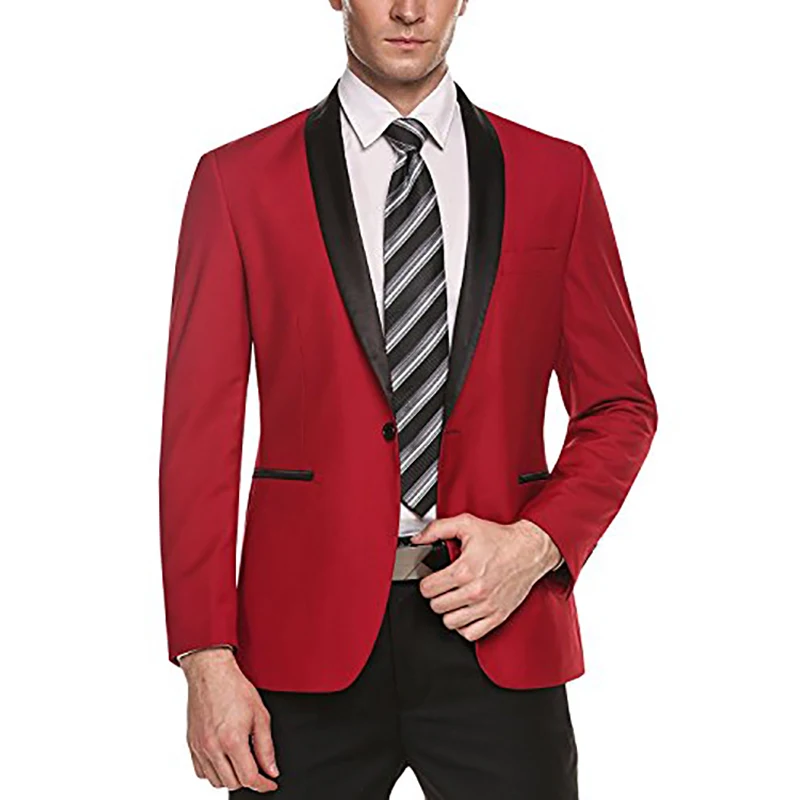 

Men's Slim Fit Suits Casual One Button Groom Wedding Party Tuxedo Sets 2 Piece Jacket and Pants Formal Business Blazer Masculino