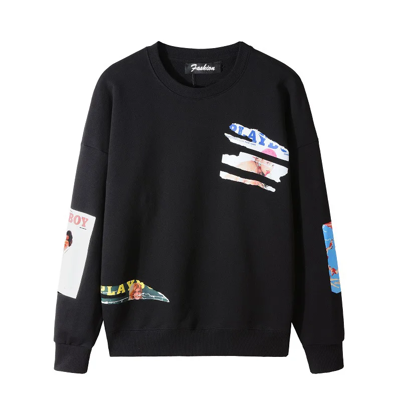 

Trendy Crew Neck Hoodie Printed Men's Pullover Crew Neck Sweatshirt