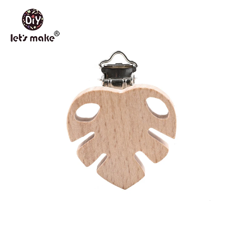

Let's Make Turtle Leaf Pacifier Clip 1pc Baby Toys Pacifier Clip Wooden Baby Pacifier Clip For New Born Baby