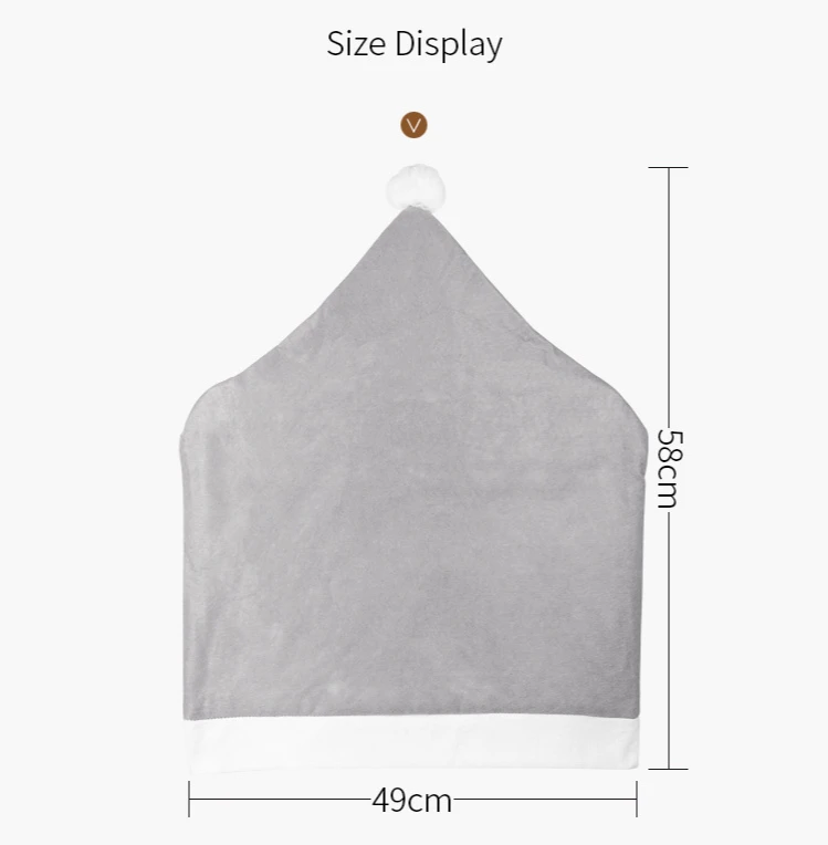 

Christmas Hat Gray Chair Cover Non Woven Stool Cover Hotel Restaurant Decoration Decoration Home Protection Chair Back Cover