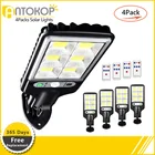 1500 Вт Светодиодный уличный фонарь 128 COB уличный фонарь на солнечной батарее Точечный светильник IP65 водонепроницаемый прожектор настенный фонарь для сада дороги