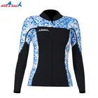 Гидрокостюм Мужской и Женский, Неопреновая куртка с длинным рукавом 1,5 мм, 3 мм, 2 мм, плавательная рубашка на молнии спереди, сохраняет тепло, для водных видов спорта