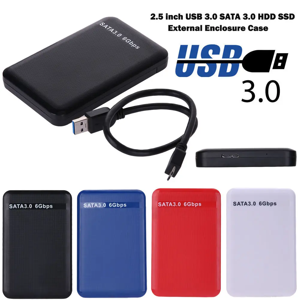 2 5 дюймов USB 3 0 SATA жесткий диск Внешний корпус ТБ 6 Гбит/с HDD SSD диски коробка чехол