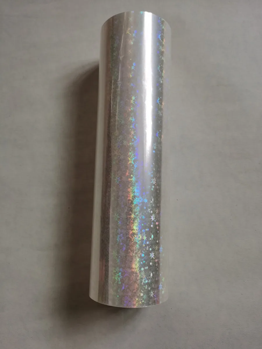 Прозрачная голографическая фольга Звездный дизайн горячее тиснение на бумаге