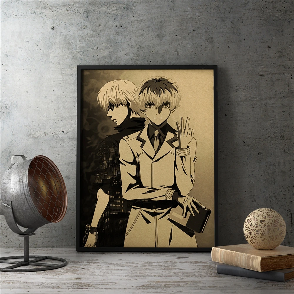 

Japan High Popularity Anime Tokyo Ghoul Poster Retro Style Canvas Painting Posters and Prints Family Wall Art Home Decoration