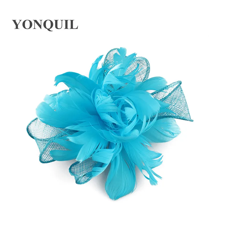 Красивые с перьями и цветами на свадьбу чародей невесты Головные Уборы Заколка