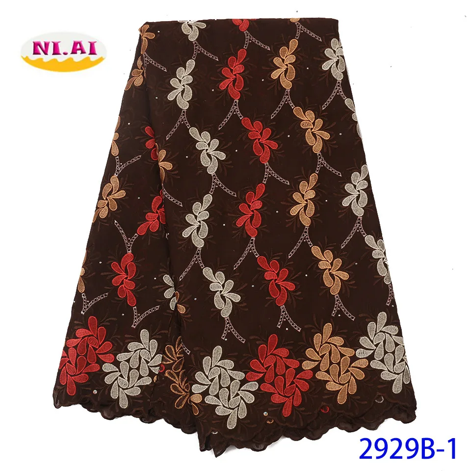 

NIAI Swiss Voile Lace In Switzerland 2019 High Quality Embroidery African Dry Cotton Lace Fabric Nigerian Lace Fabrics XY2929B-1