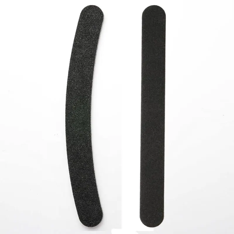 1straight 1 Bend 2 шт Черная наждачная бумага пилочка для ногтей 100/180 Тонкий полумесяц дизайн ногтей зернистость для маникюра инструмент черная пилка - Цвет: 1straight 1 Bend