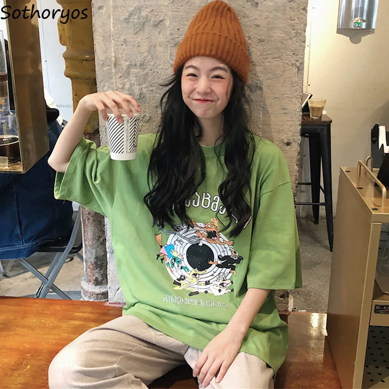 Футболки Женская Длинная свободная одежда с рукавом до локтя для пар футболка