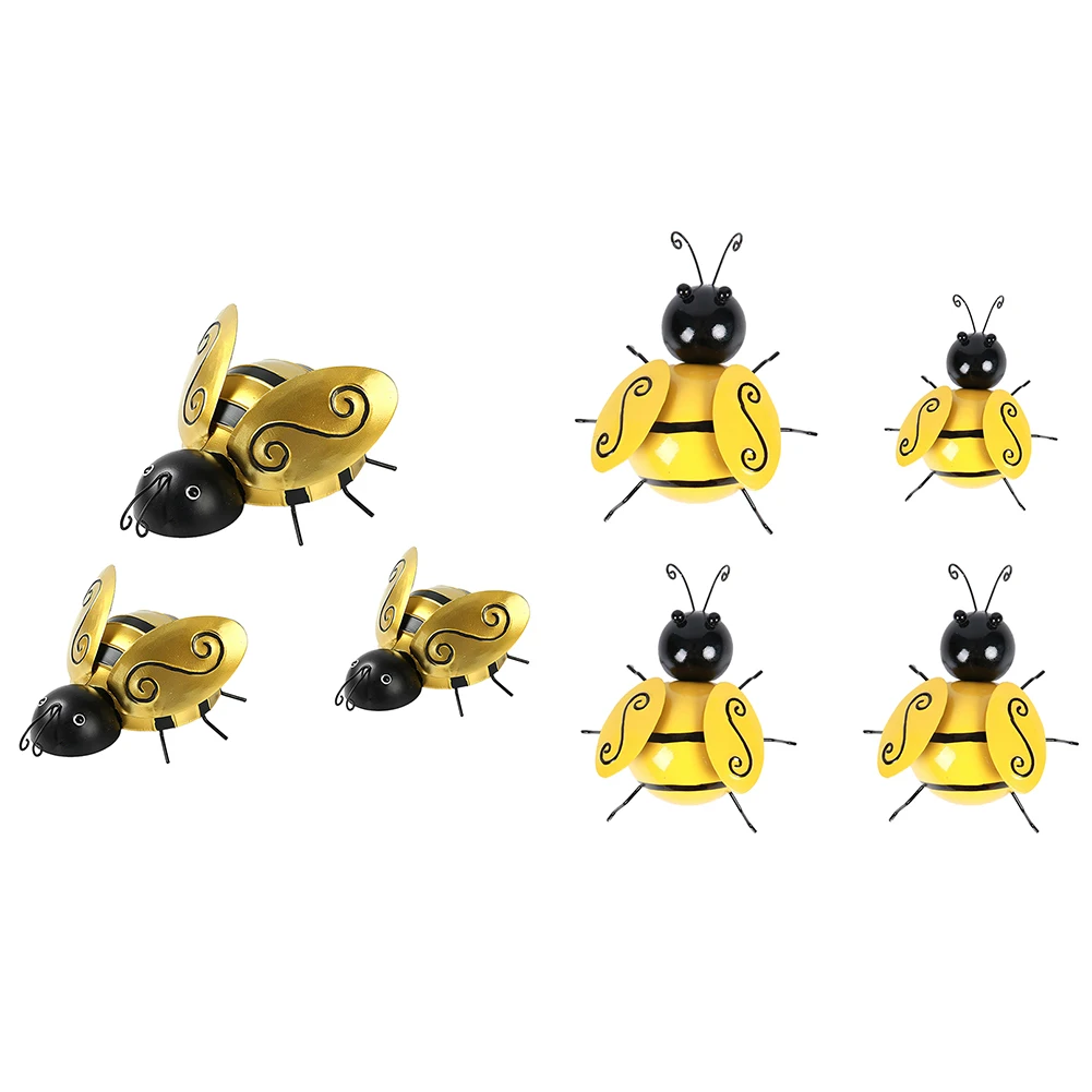 

3PCS Metal Bumble Bee Nostalgia Decorative Wall Ornament 3D Sculpture Ornaments Hanging Bumblebee Art Home Desktop Decoration