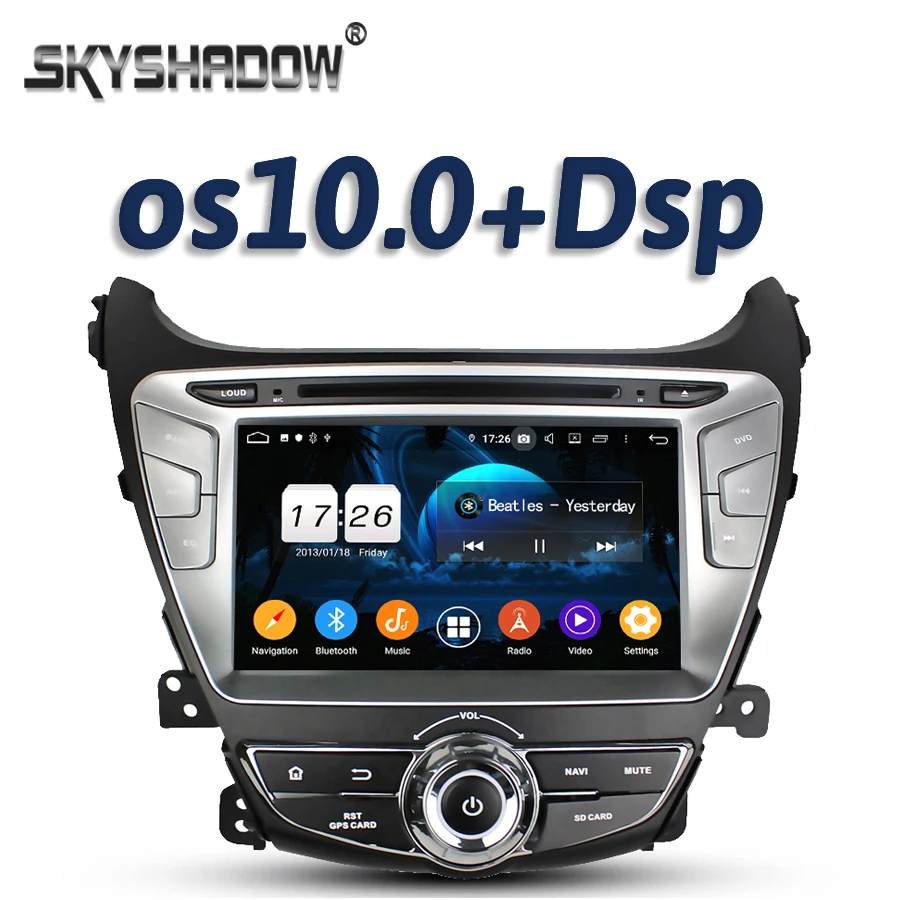 720P DSP TDA7851 для Hyundai Elantra 2014 2015 Android 11 2 Гб ОЗУ 16 4 ядра автомобильный DVD-плеер GPS RDS радио