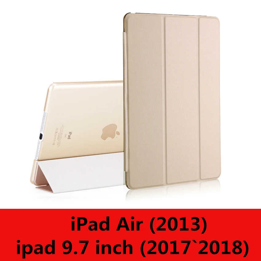 Чехол для iPad 9,7 6-го поколения, Чехол Air 3 2 1 Pro 10,5, прозрачный чехол, умный чехол из искусственной кожи для сна - Цвет: gold-L-New9.7 Air