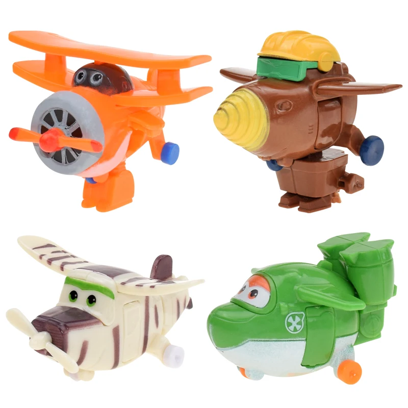 8 шт./компл. мини Супер Крылья сменный самолет робот фигурки игрушки для детей