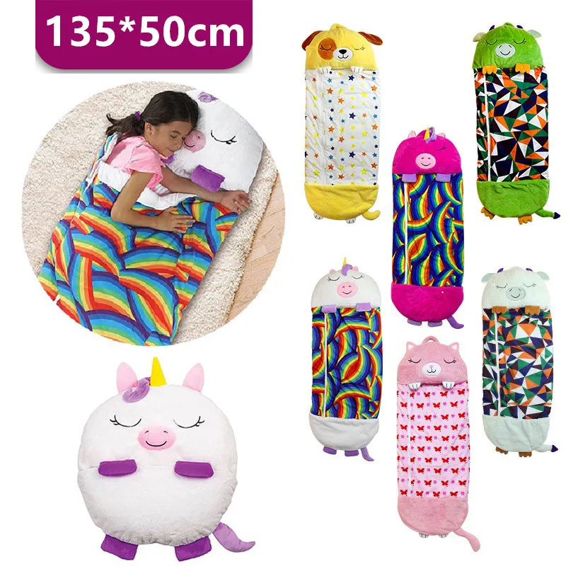 

Children Cartoon Blanket Birthday Gifts Thick Bedspread On The Bed Baby Sleeping Bag Warm Soft Lazy Play Pillow One-Piece