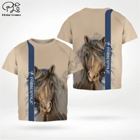plstar cosmos newest beautiful horse 3d print t shirt kids boysgirl short sleeve top cool animal tees casual children wear h2