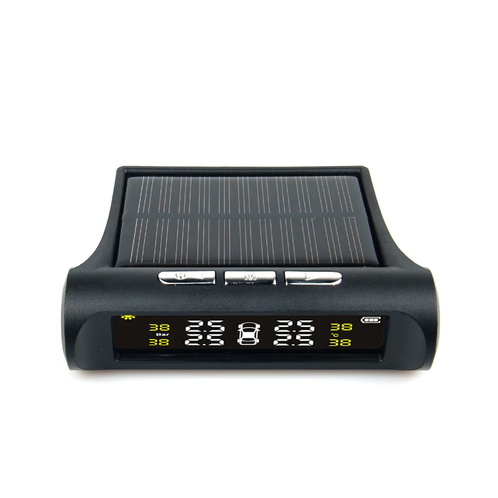 VSTM TPMS ЖК-дисплей Автомобильная беспроводная система контроля давления в шинах 4 внешних датчика для автомобилей солнечной энергии
