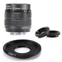 professional 35mm f1 7 cctv lens c mount adapter 2 macro ring for sony camera